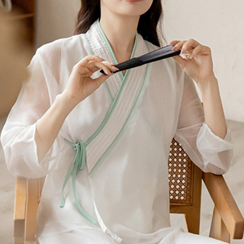 Retro Prayer Zen Spiritual Meditation Practice Chiffon Clothing Women's Set - image 11