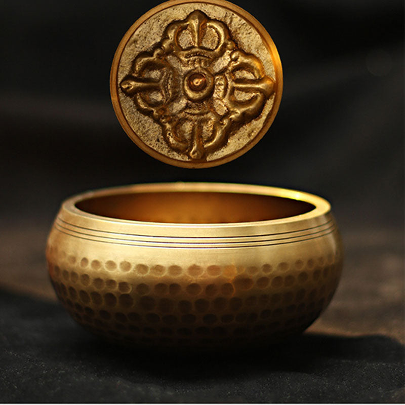 Buddha Stones Tibetan Sound Bowl Handcrafted for Relaxation and Mindfulness Meditation Singing Bowl Set - image 4