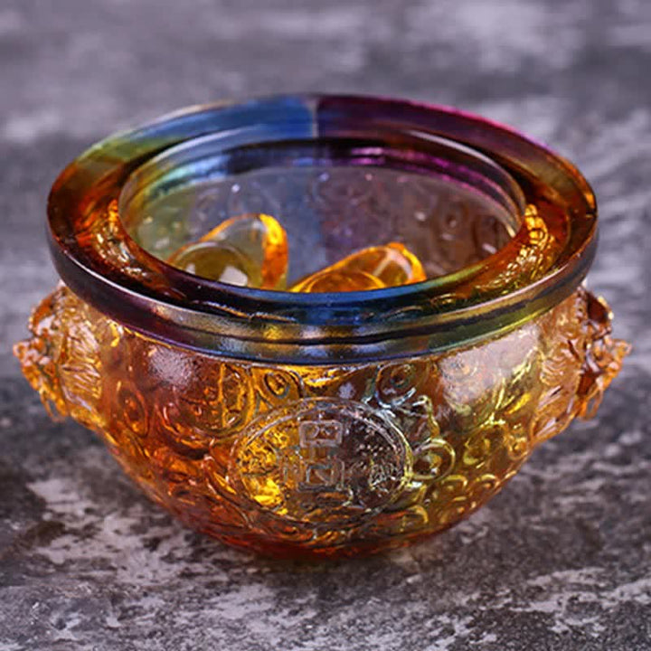 Handmade Liuli Crystal Treasure Bowl Art Piece Home Decoration - image 8