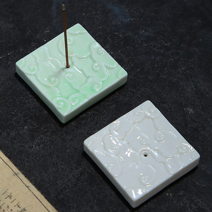 Buddha Stones Mini Auspicious Clouds Design Healing Stick Ceramic Small Incense Burner Decoration - image 8