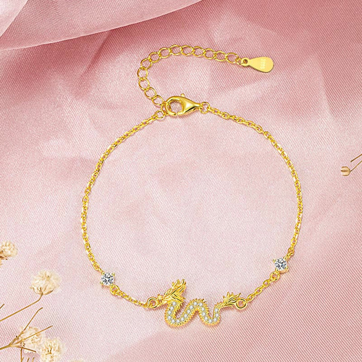 Buddha Stones 925 Sterling Silver Year Of The Dragon Auspicious Golden Dragon Luck Red Rope Chain Bracelet - image 14