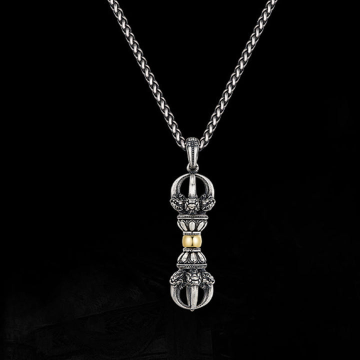 Buddha Stones Tibetan Dorje Vajra Design Wealth Necklace Pendant - image 3