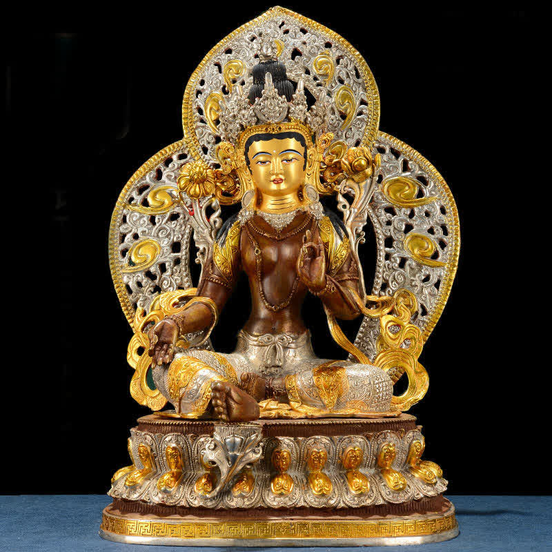 Bodhisattva Green Tara Hope Copper Statue Decoration - image 3