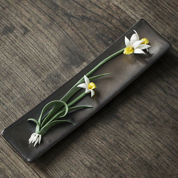 Lotus Peony Rose Flower Ceramic Spiritual Incense Burner - White Orchid - image 10