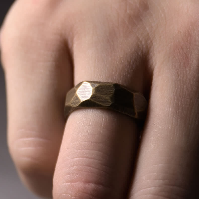 Buddha Stones Tibetan Simple Design Copper Wealth Ring - image 12