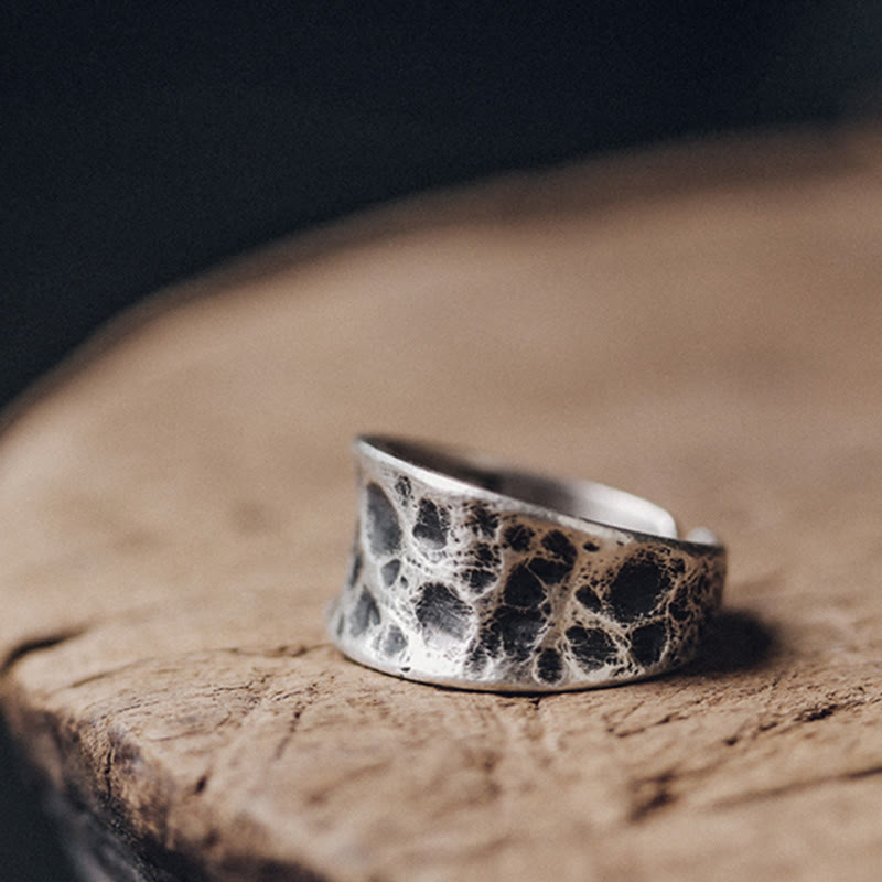 925 Sterling Silver Bump Texture Design Protection Ring - image 2