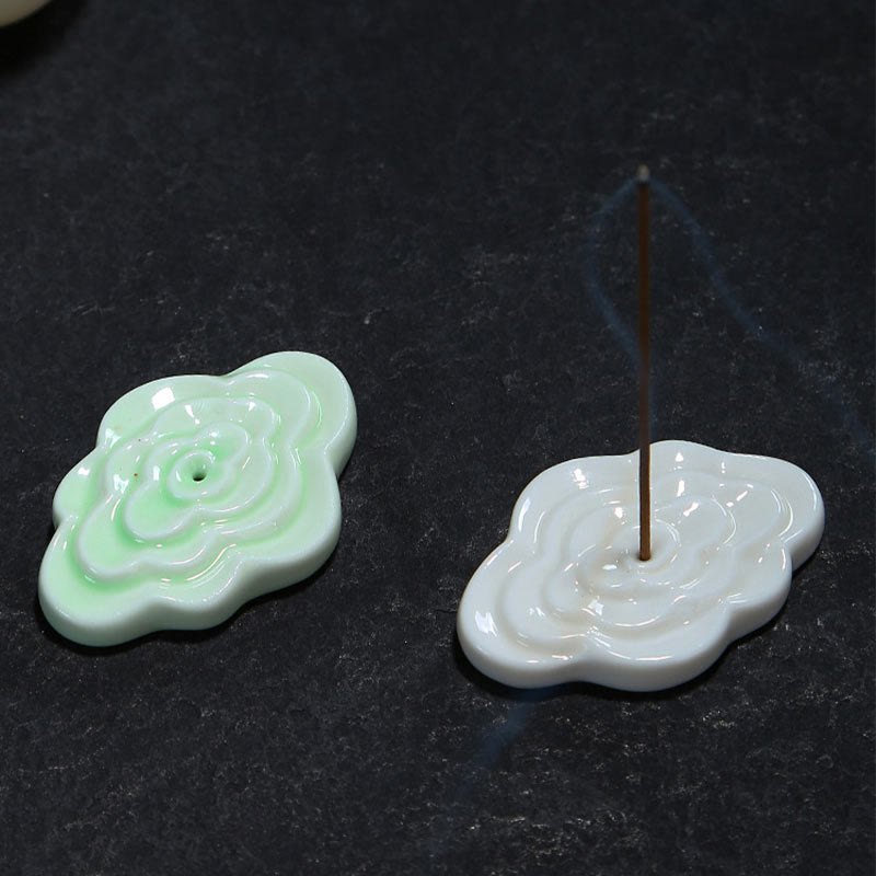 Buddha Stones Mini Auspicious Clouds Design Healing Stick Ceramic Small Incense Burner Decoration - image 12