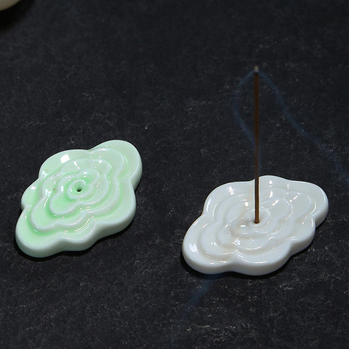 Buddha Stones Mini Auspicious Clouds Design Healing Stick Ceramic Small Incense Burner Decoration - image 12