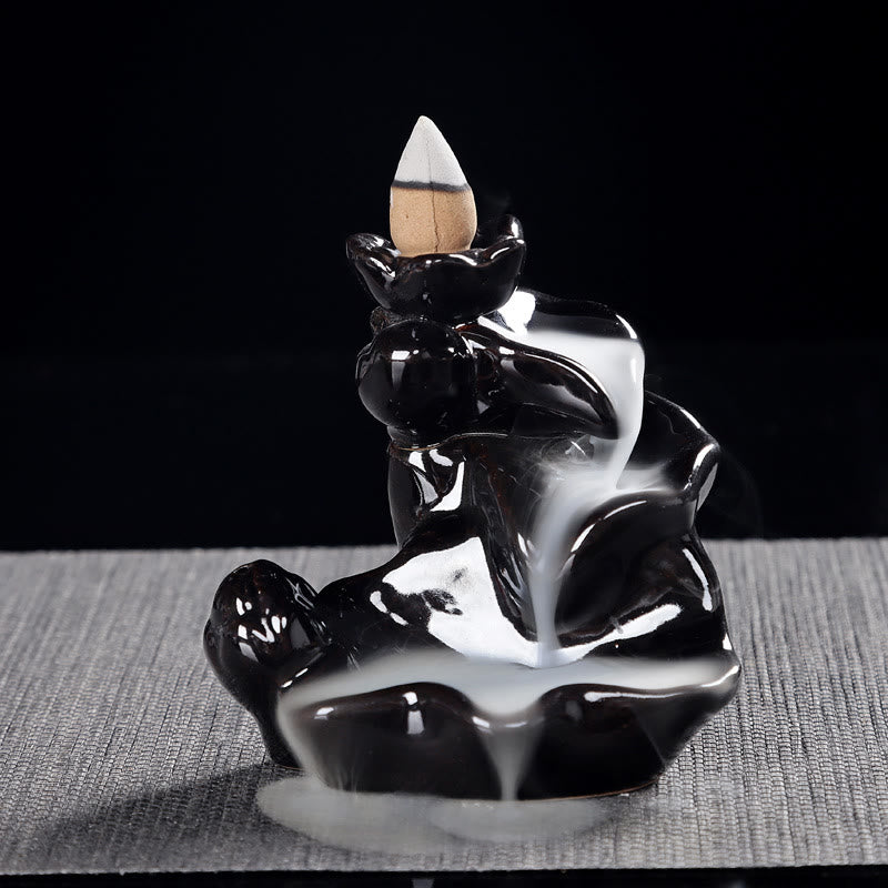 Handcrafted Waterfall Incense Holder Backflow Cone Ceramic Burner - image 2