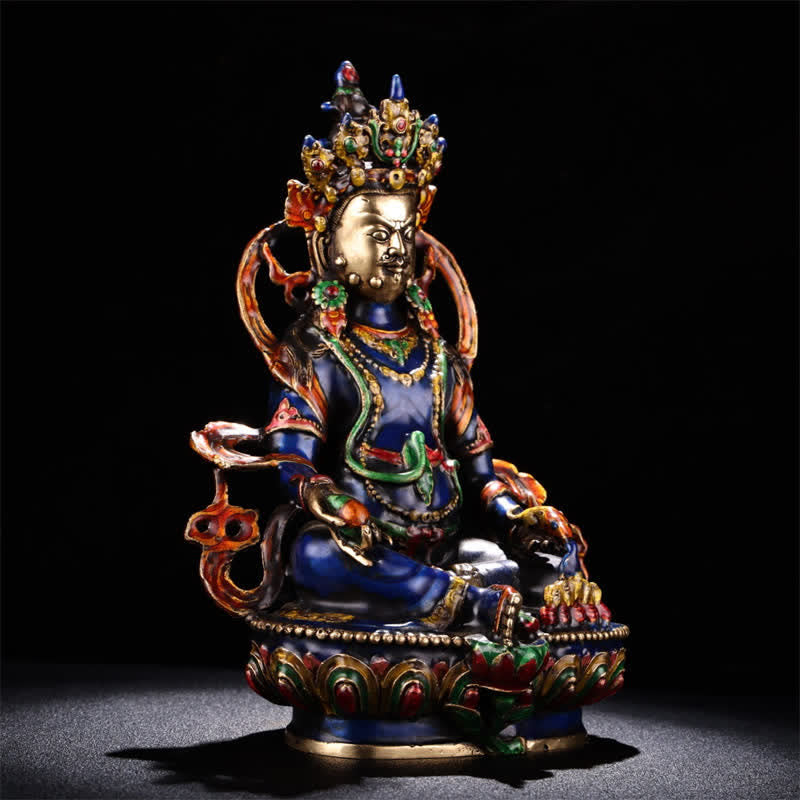 Yellow Jambhala Bodhisattva Figurine Serenity Copper Statue Home Decoration - image 1