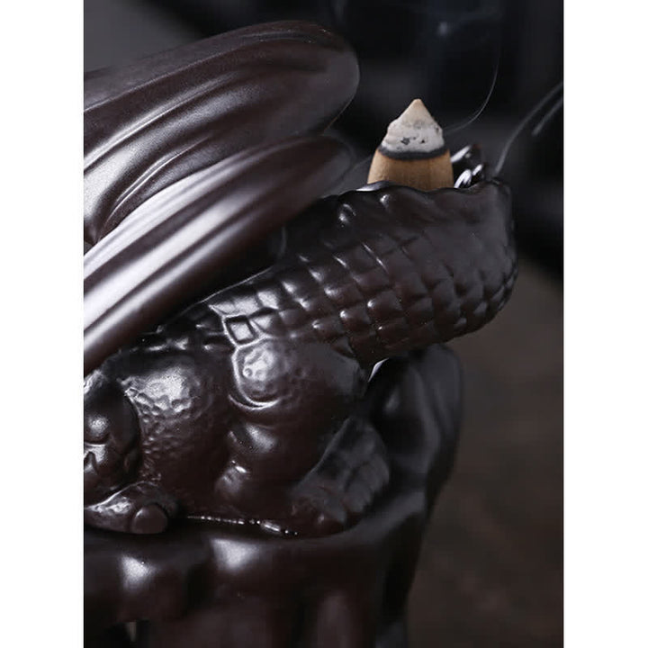 Nordic Dragon Ceramic Backflow Smoke Fountain Meditation Healing Incense Burner Led Ball Decoration - image 17
