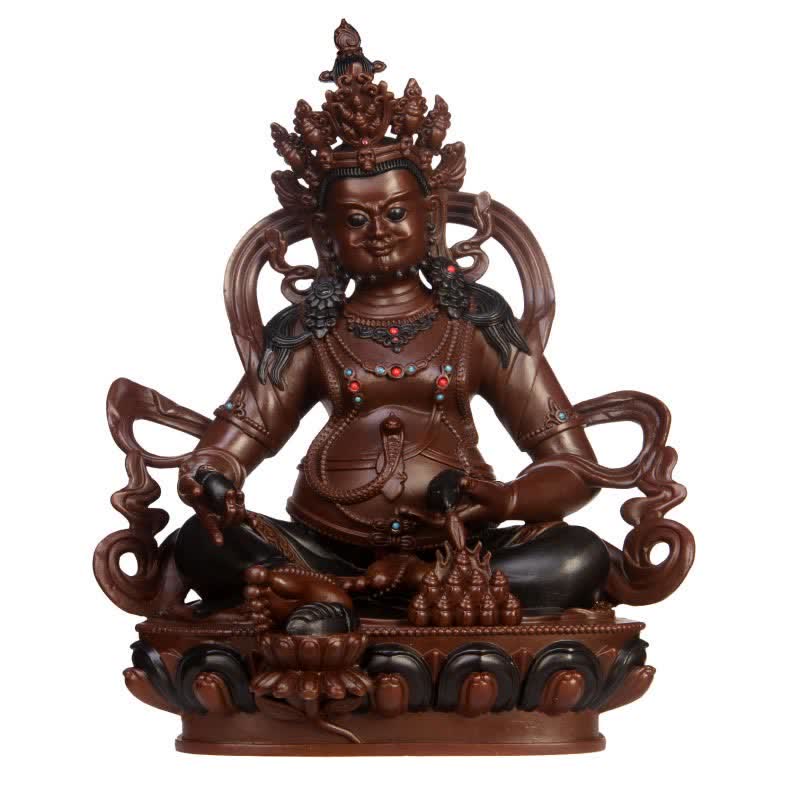 Yellow Jambhala Bodhisattva Figurine Compassion Copper Statue Home Office Decoration