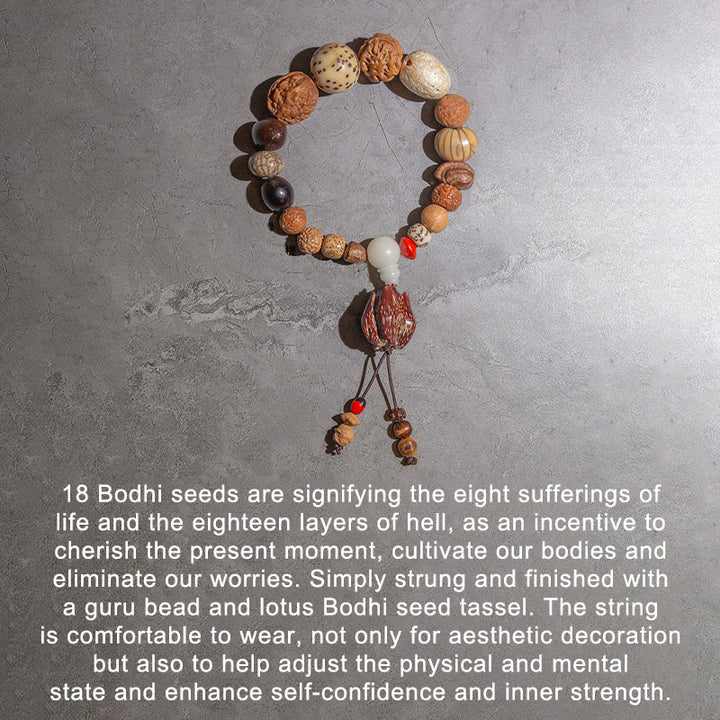 Buddha Stones 108 Mala Beads Bodhi Seed Luck Wealth Bracelet Wrist Mala