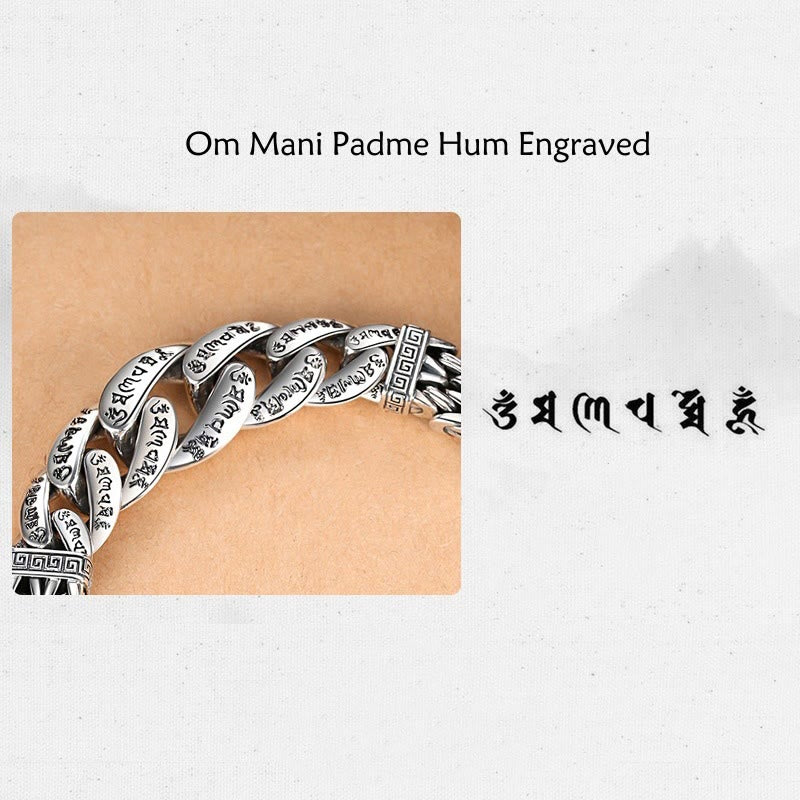 Buddha Stones Om Mani Padme Hum Engraved Peace Purity Bracelet