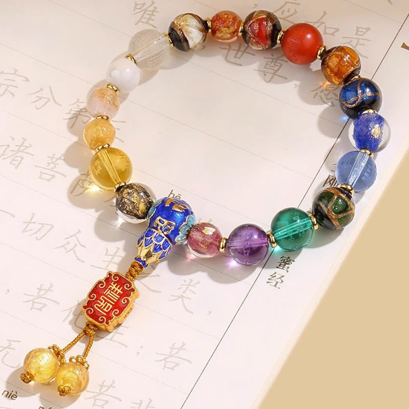 Buddha Stones Tibetan Colorful Incense Ash Liuli Glass Bead Om Mani Padme Hum Dorje Vajra 18 Beads Wrist Mala