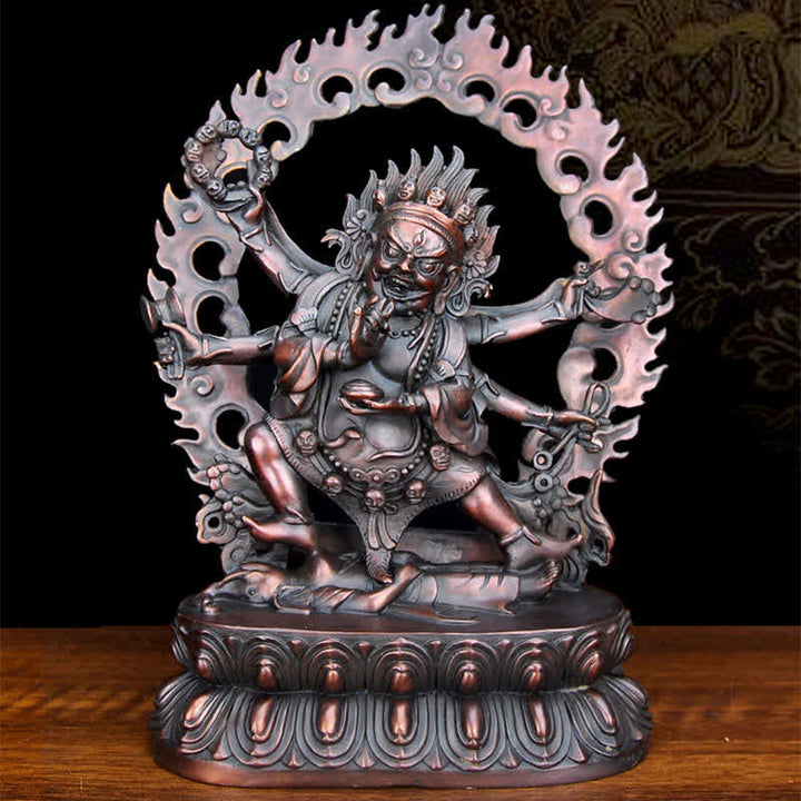 Tibet Mahakala Bodhisattva Figurine Compassion Copper Statue Decoration