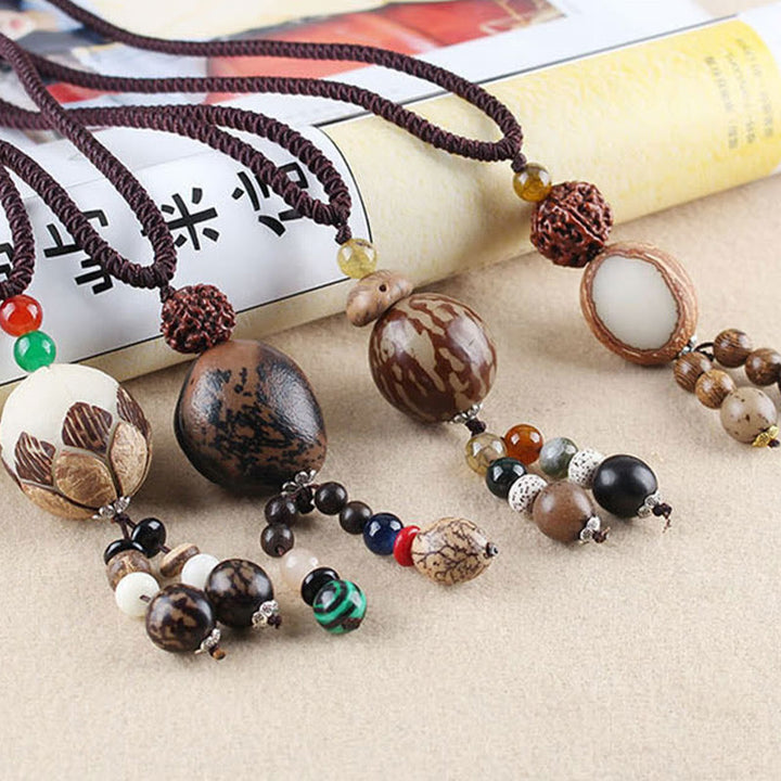 Buddha Stones Bodhi Seed Lotus Wisdom Harmony Necklace Pendant