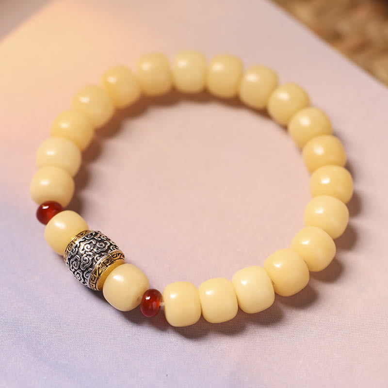 Buddha Stones Bodhi Seed Auspicious Cloud Fu Character Bead Peace Bracelet