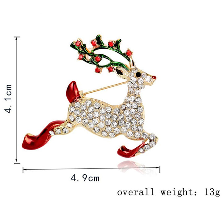 Christmas Multi-Colored Rhinestone Crystal Brooch Pin