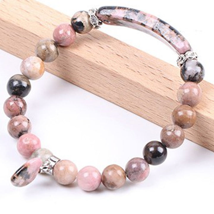 Buddha Stones Rhodonite Love Heart Healing Beads Bracelet