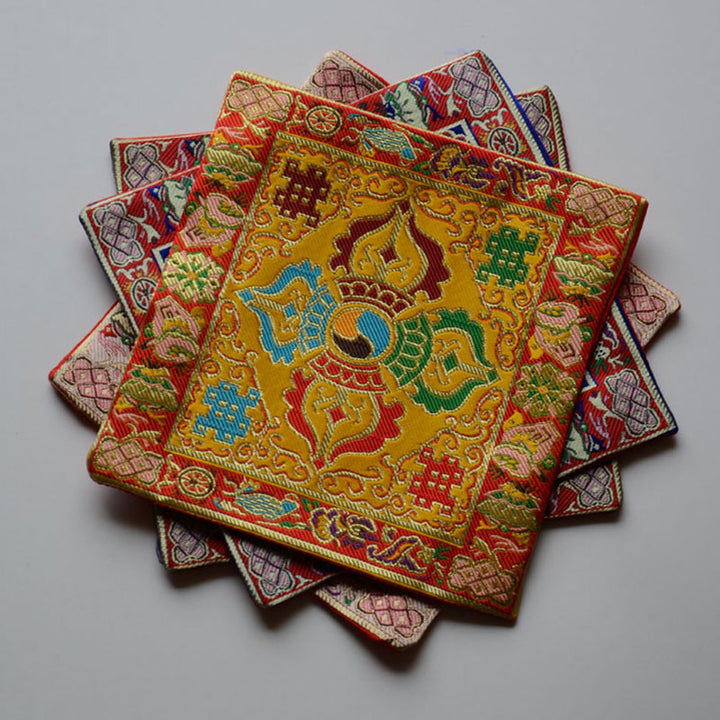 Buddha Stones Prayer Altar Mat Healing Meditation Vajra Auspicious Symbols