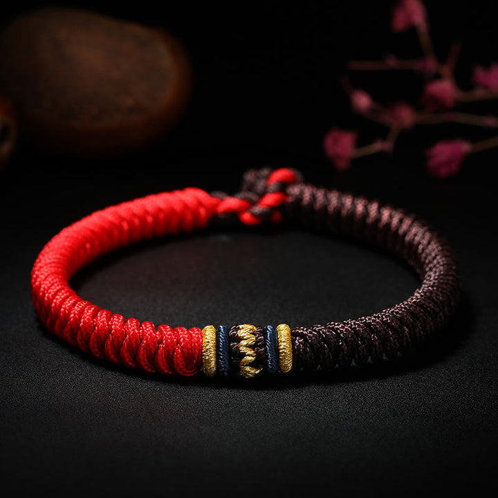 Buddha Stones Tibetan Handmade Multicolored Thread King Kong Knot Strength Braid String Bracelet