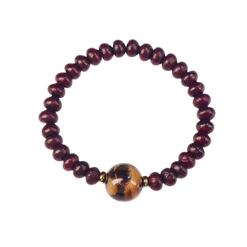 Buddha Stones Natural Tibetan Purple Bodhi Seed Bead Harmony Bracelet