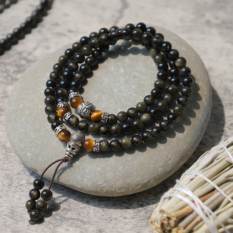 Golden Obsidian Energy Bracelet Necklace