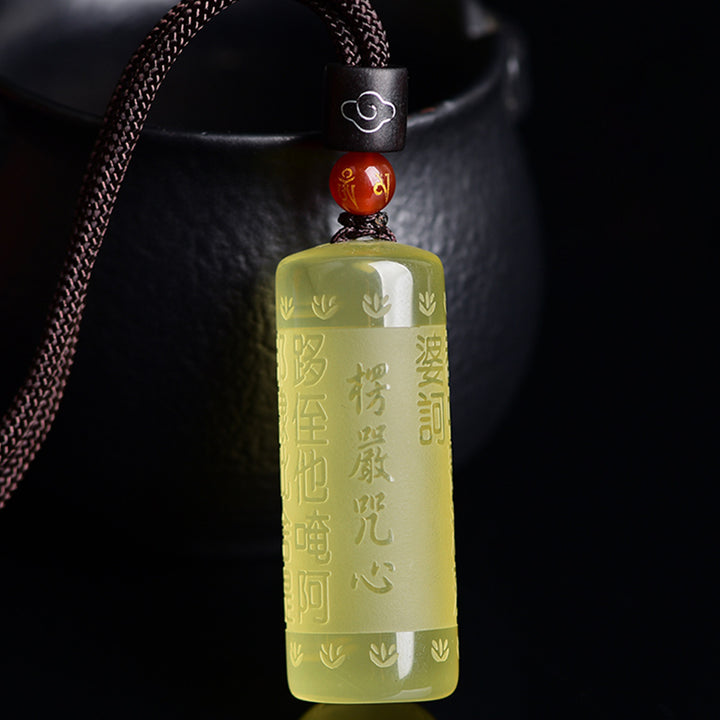 Heart Sutra Citrine Happiness Strength Necklace Pendant