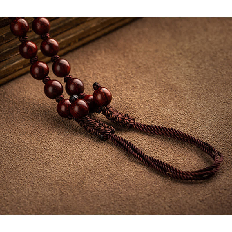 Chinese Zodiac Natal Buddha Small Leaf Red Sandalwood Lotus Protection Necklace Pendant