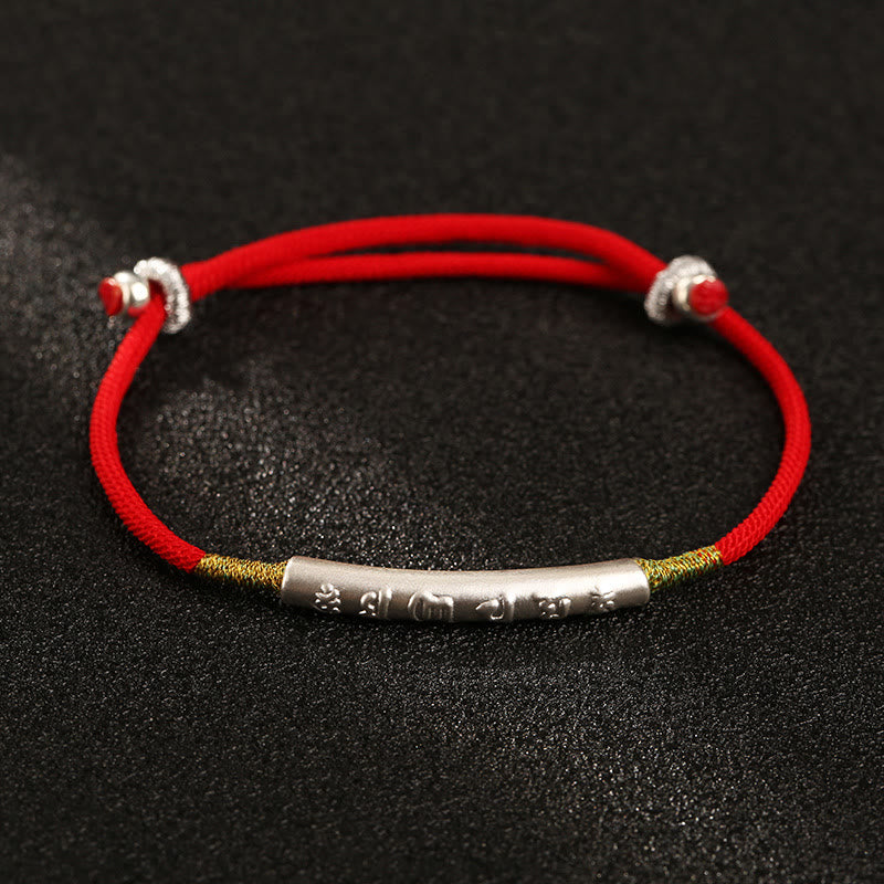 Buddha Stones Tibetan Buddhist Handmade Mani Mantra Lucky Red String Bracelet