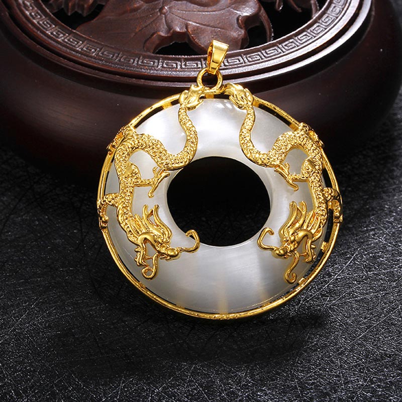 Buddha Stones Tibetan Jade Dragon Necklace Pendant