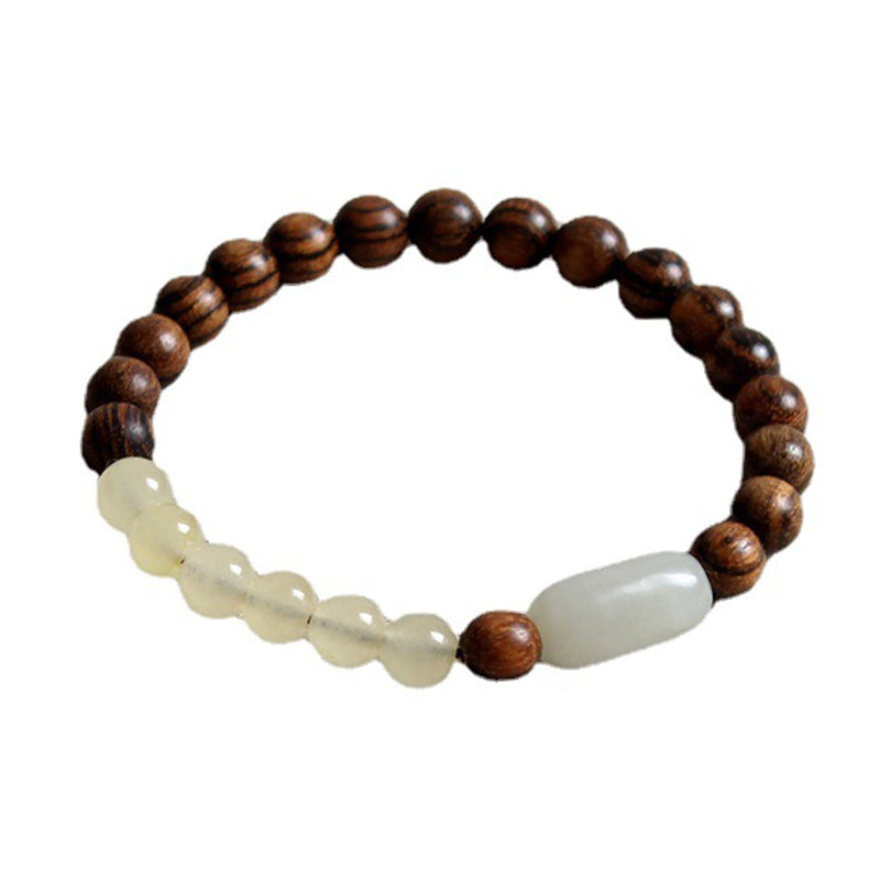 Buddha Stones  Jade Sandalwood Luck Abundance Bracelet