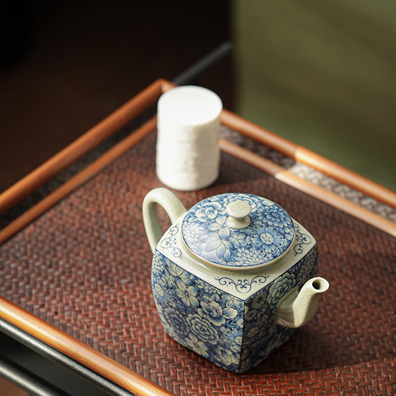 Buddha Stones Blue and White Porcelain Chinese Gongfu Tea Ceramic Kung Fu Teapot Cup Tea Filter Canister