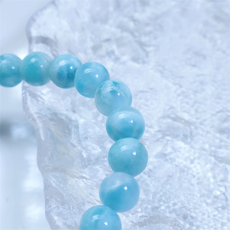 Buddha Stones Natural Larimar Wisdom Confidence Bracelet