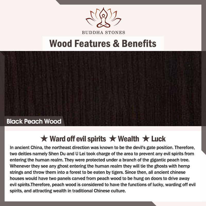 Black Peach Wood Buddha Flower Calm Cure Decorations