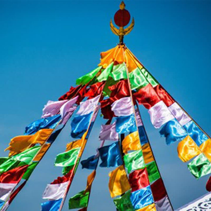 Tibetan 5 Colors Windhorse Blessing Outdoor 20 Pcs Prayer Flag