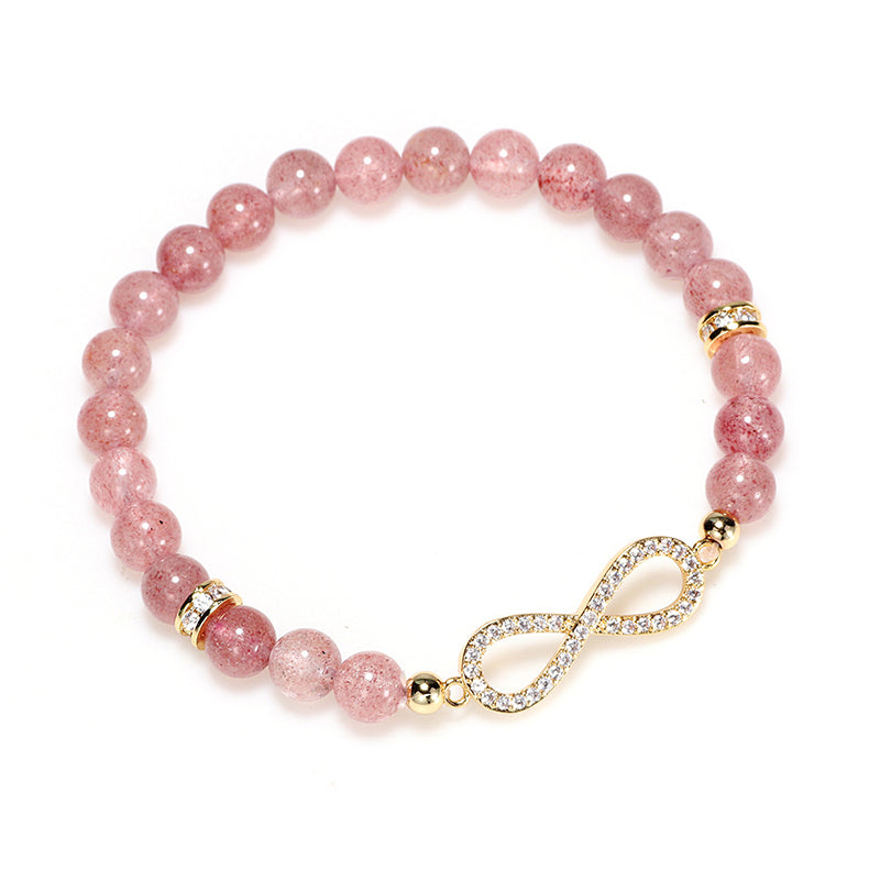 Buddha Stones Natural Strawberry Quartz Positivity Healing Bracelet