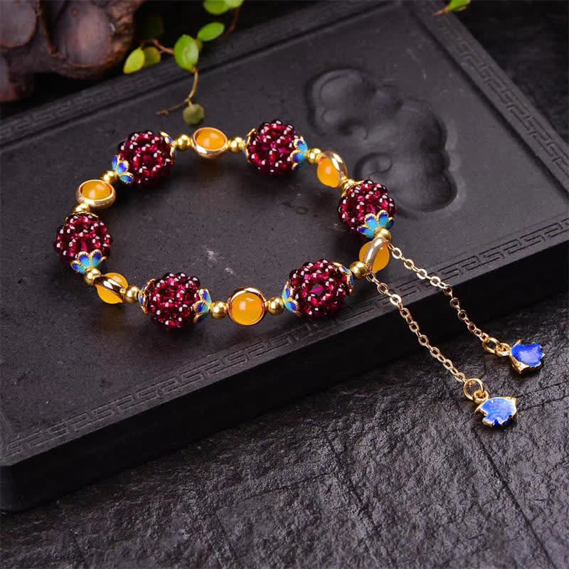 Buddha Stones Tibetan Garnet Calm Bracelet