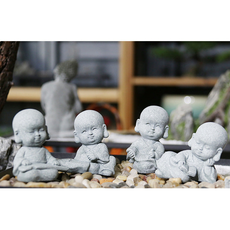 Buddha Stones Meditation Prayer Monk Buddha Statue Serenity Home Decoration