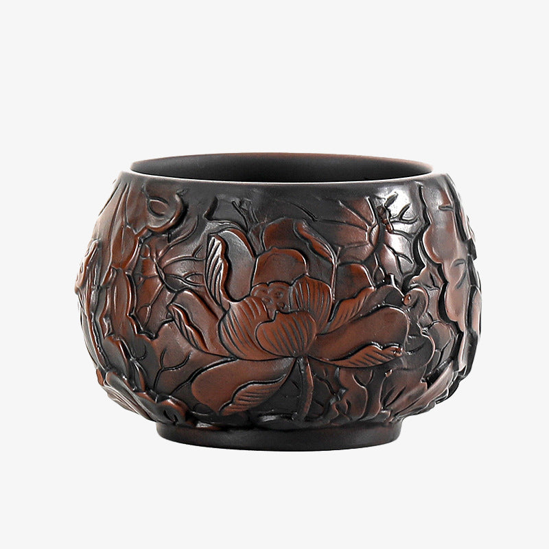 Buddha Stones Lotus Leaf Flower Landscape Dragon Bamboo Ceramic Teacup Kung Fu Tea Cup Bowl