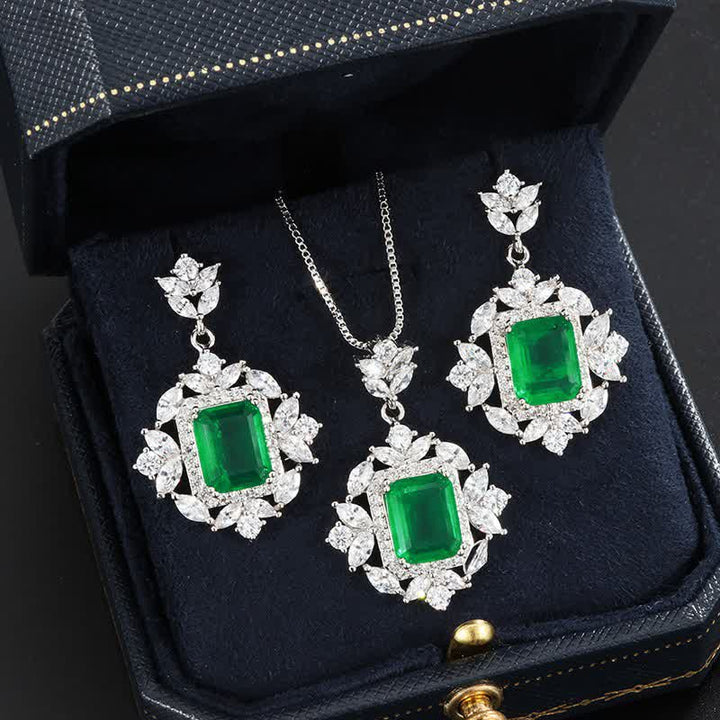 Emerald Crystal Red Corundum Confidence Courage Ring Earrings Necklace Pendant