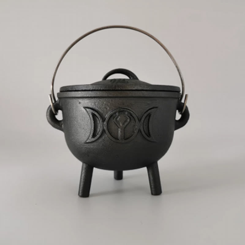 Cast Iron Cauldron Prayer Altar Burning Holder Incense Sage Smudging Rituals Use Items