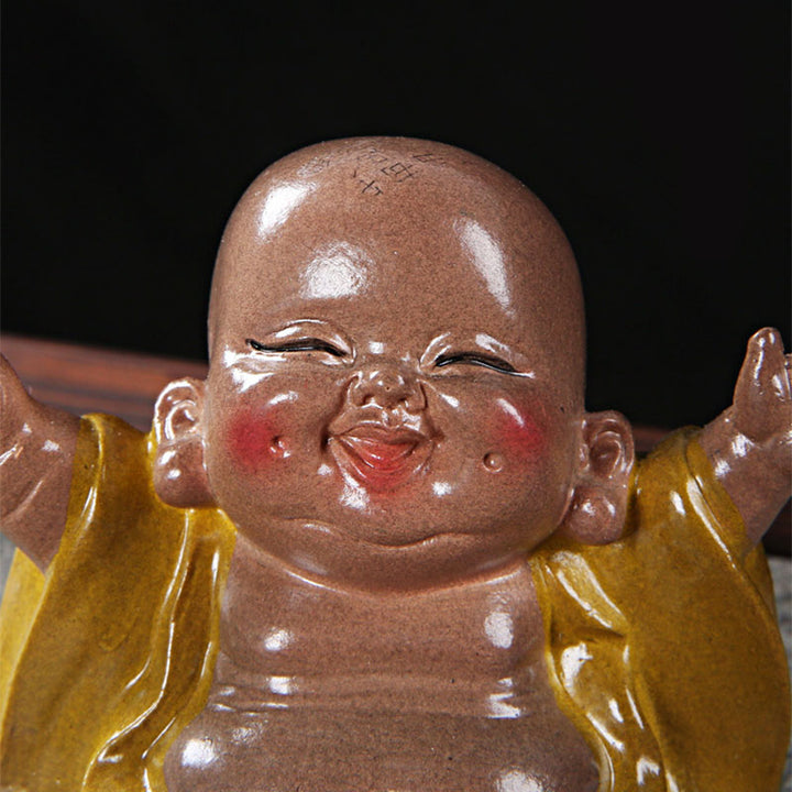 Buddha Stones Color Changing Laughing Buddha Resin Tea Pet Wealth Home Figurine Decoration