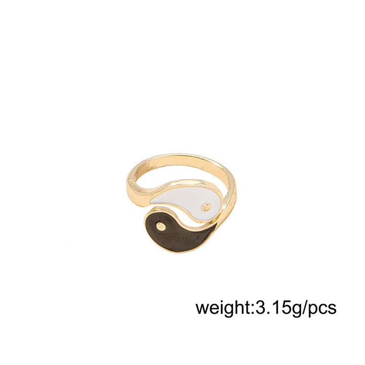 Yin Yang Symbol Adjustable Blessing Couple Ring