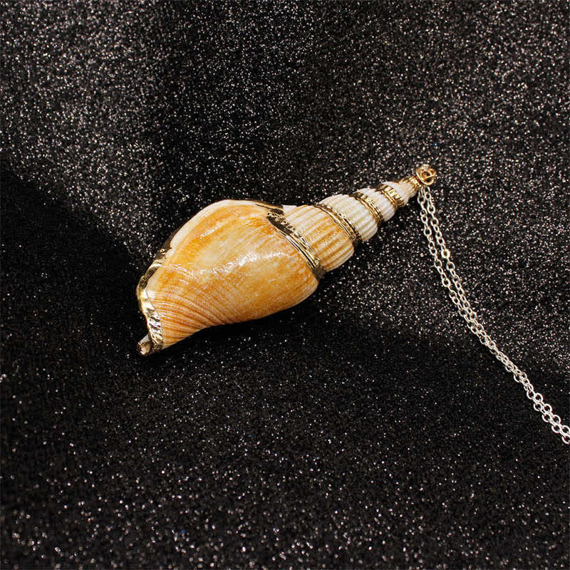 Natural Shankha Conch Shell Seashell Lucky Necklace Pendant