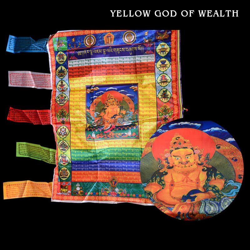 Buddha Stones Tibetan Colorful Windhorse Protection Outdoor Prayer Flag Decoration