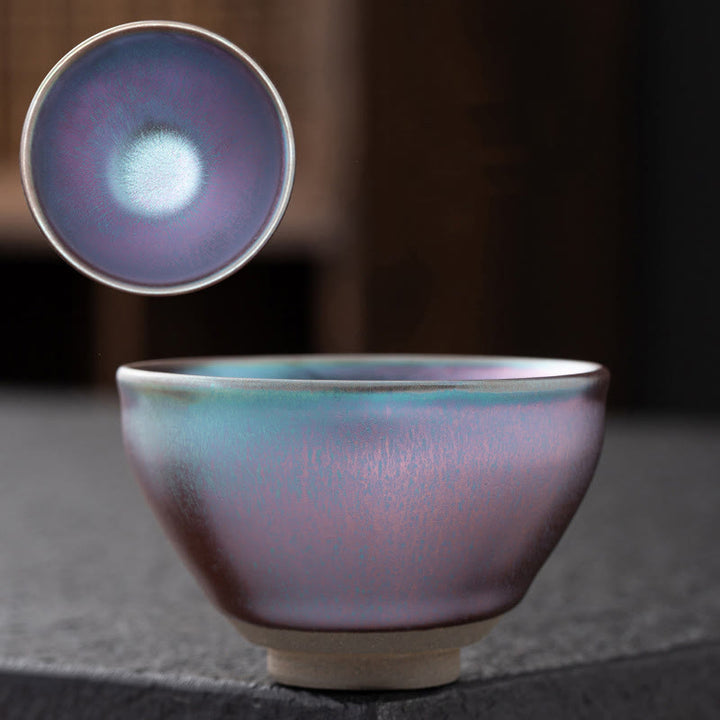 Buddha Stones Chinese Purple Pink Blue Jianzhan Kiln Change Porcelain Teacup Kung Fu Tea Cup