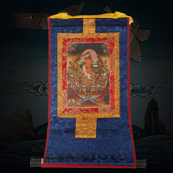 Tibetan Framed Thangka Blessing Protection Decoration