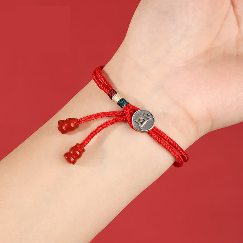 Buddha Stones 925 Sterling Silver Chinese Zodiac Luck Braided Red String Double Layer Bracelet